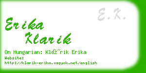 erika klarik business card
